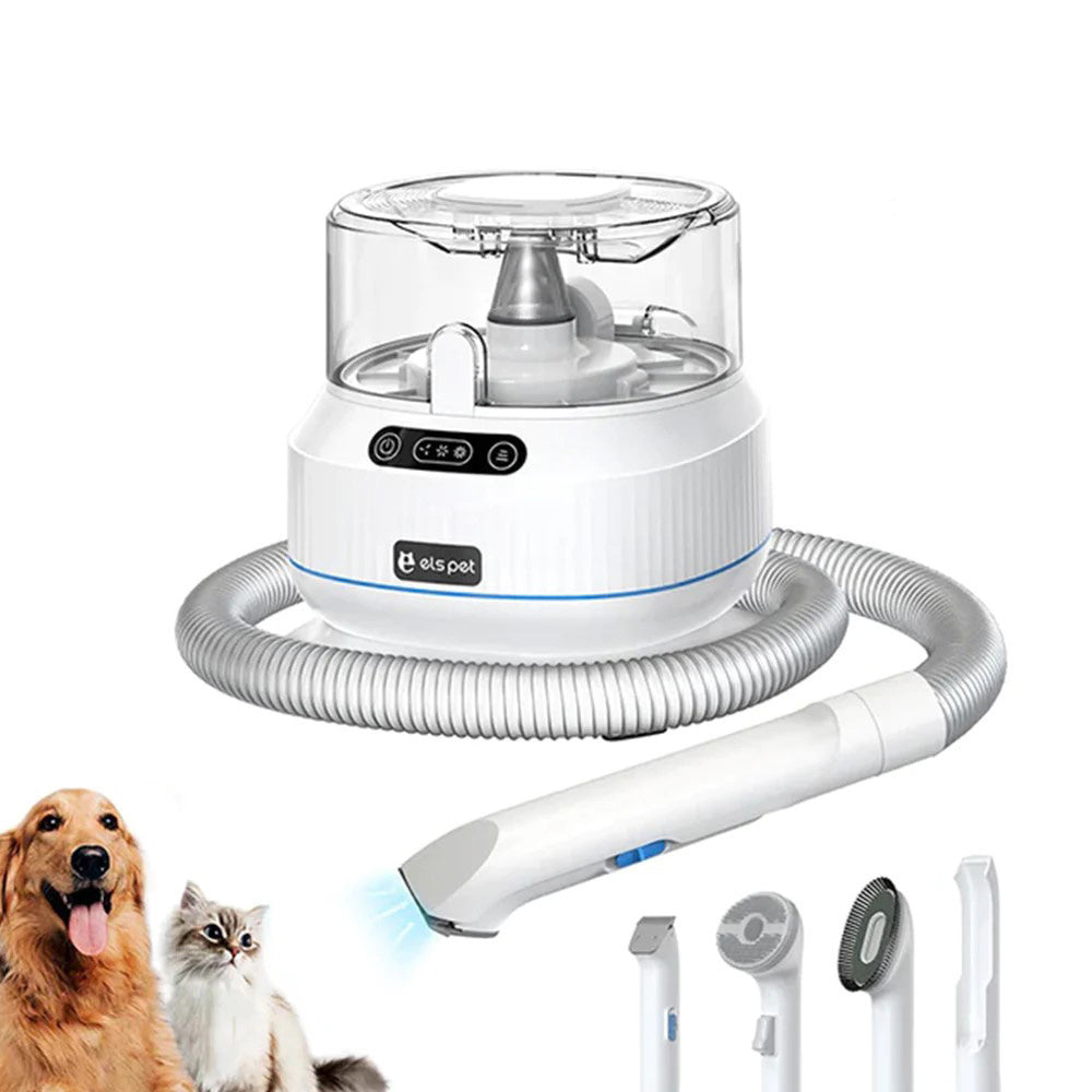 Kit d'aspirateur de toilettage pour animaux de compagnie avec 5 outils de toilettage