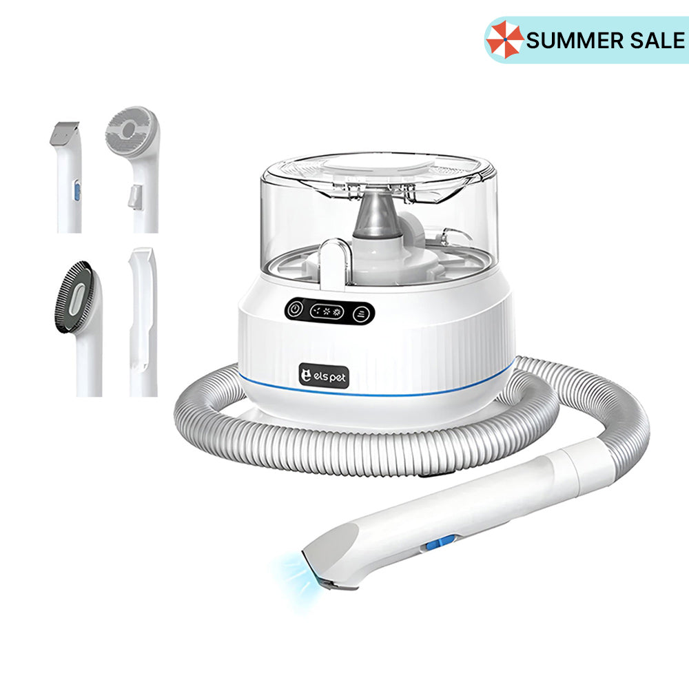 Kit d'aspirateur de toilettage pour animaux de compagnie avec 5 outils de toilettage