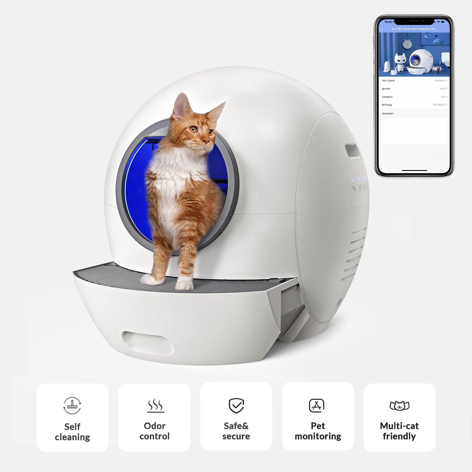 Els Pet Spaceship Automatic Litter Box