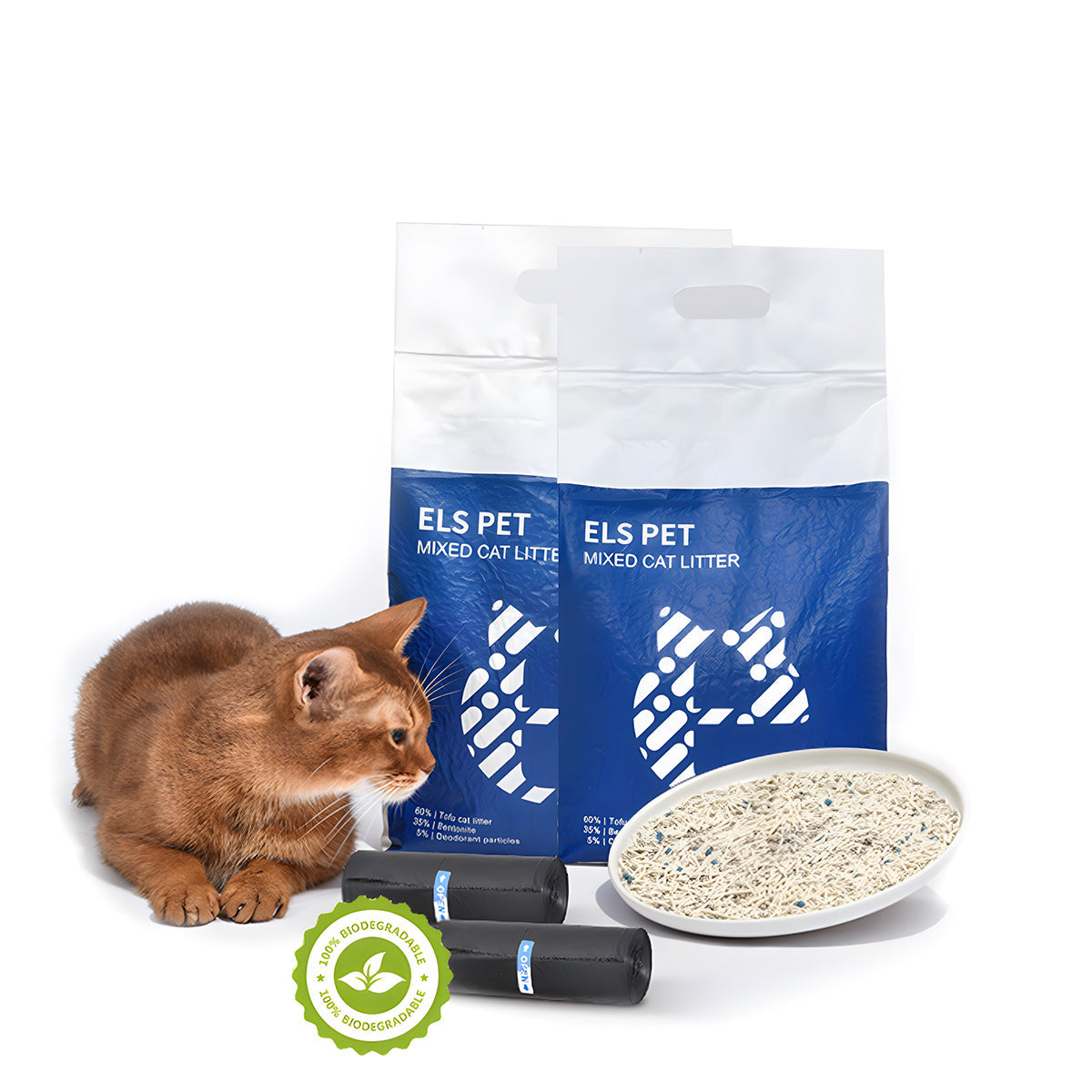 Mixed Cat Litter & Degradable Trash Bag Bundle